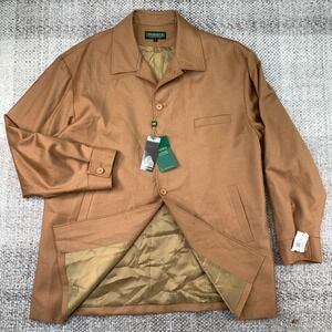 Inserch Car Coat Mens 3XL Camel Pure New Wool Signature Collection 163B26-42 NEW